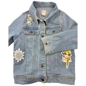 Tutu Couture Disney Frozen Elsa Olaf Embroidered Denim Jacket Girls‎ 5/6 EUC